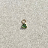 Green Tourmaline Trillion Earring Charm 9k Gold Sample