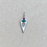 Amethyst, Malachite & Moonstone Rhombus Pendant Sterling Silver Sample