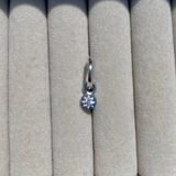Aquamarine Birthstone Hoop Charm Earring Sterling Silver Sample