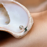 Lightning Bolt Flat Back Earring 14k White Gold Sample 5mm