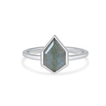 Labradorite Kite Ring Sterling Silver on white background