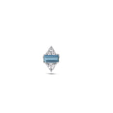 London Blue Topaz & Diamond Flat Back Earring 14k White Gold