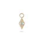 labradorite & diamond earring charms on white background