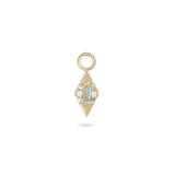 labradorite & diamond earring charms on white background