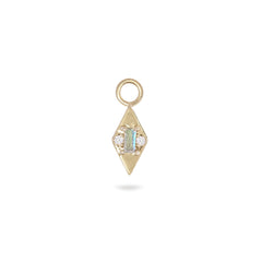 labradorite & diamond earring charms on white background
