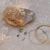 Labradorite & White Sapphire Necklace 9k Gold along with other solid gold jewellery