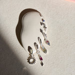 sterling silver earrings on white ear
