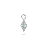 Labradorite & White Sapphire Earring Charm Sterling Silver