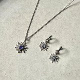 Limited Edition Diamond & Labradorite Star Necklace 9k White Gold