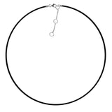 16" Leather Necklace Sterling Silver