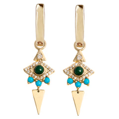 Evil Eye Hoop earring white background
