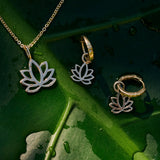 Lotus Flower Necklace 9k Gold