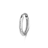 Medium Hammered Huggie Hoop Earring Sterling Silver