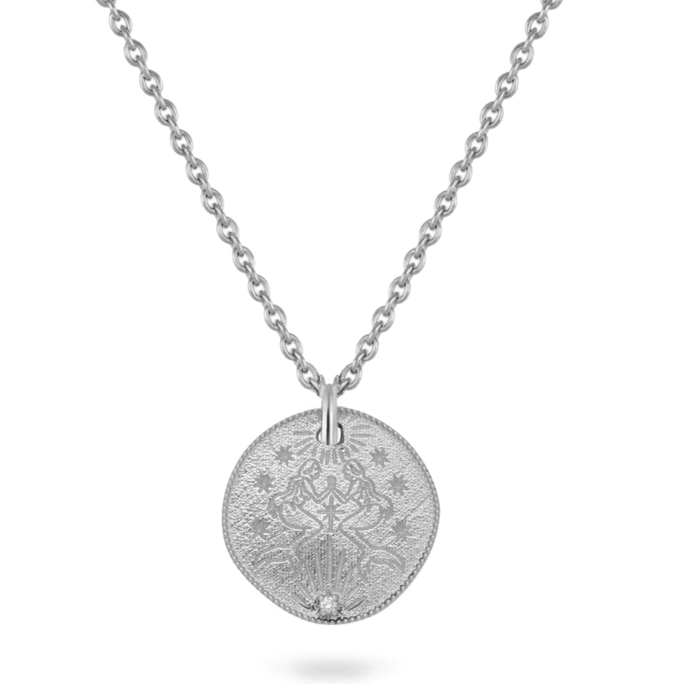 Mermaid Coin Necklace silver ite background