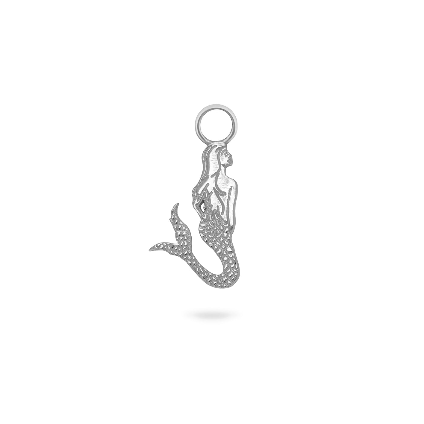 Mermaid Earring Charm Sterling Silver white background