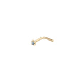 Mini Blue Diamond Nose Stud 9k Gold