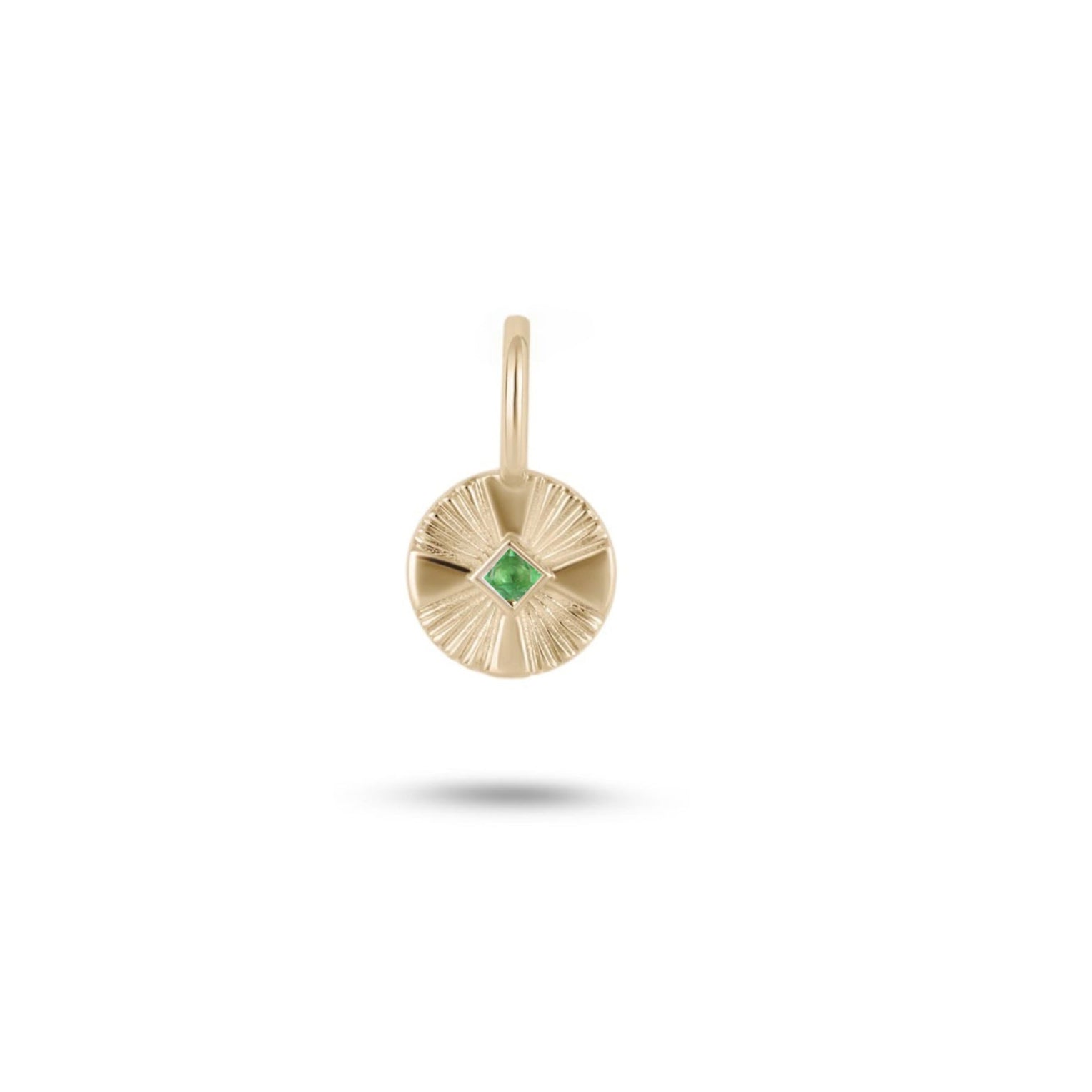 Mini Emerald Coin 9k Gold white background