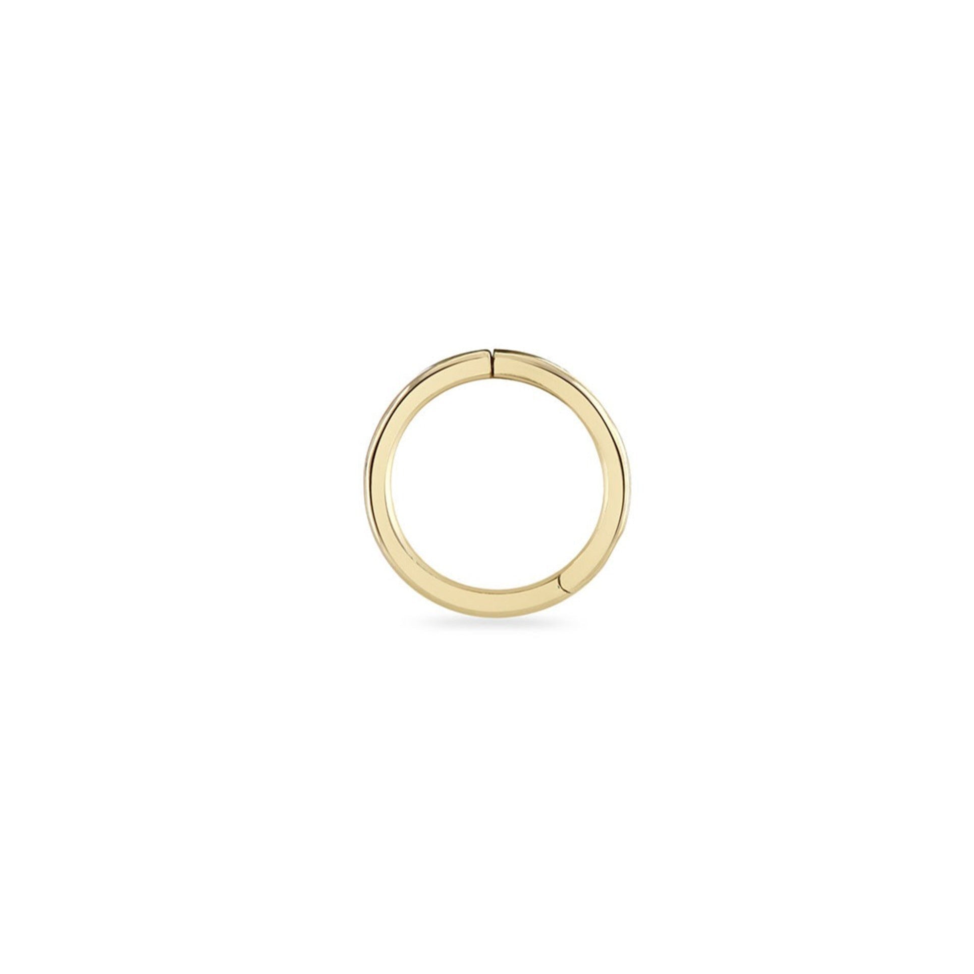 Mini Seamless Hoop Earring 14k Gold on white background