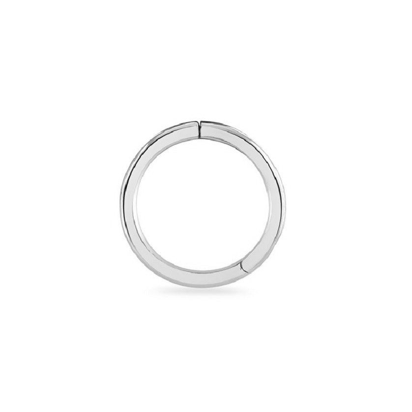 Mini Seamless Hoop Earring 14k White Gold on white background