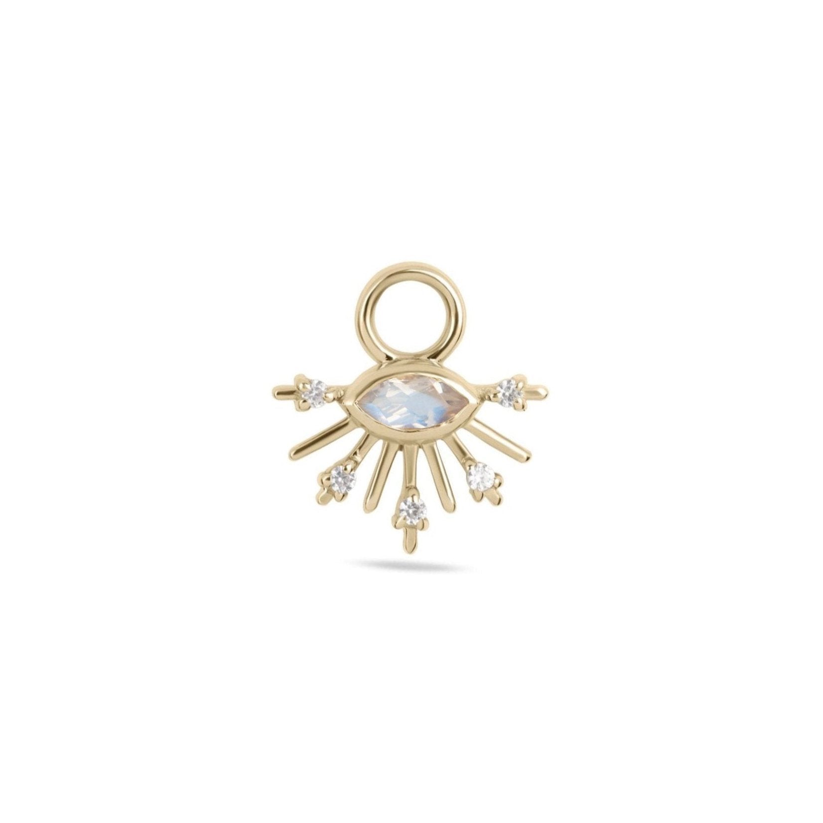 Sunburst Earring charm solid gold