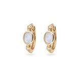 gold moonstone huggie white background