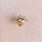 Moonstone & White Sapphire Sunburst Flat Back Earring 9k Gold
on hard surface