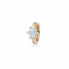 Moonstone & Diamond Huggie Hoop Earring 9k Gold