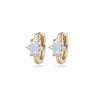 Moonstone & Diamond Huggie Hoop Earring Pair 9k Gold
