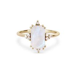 Solid gold moonstone ring