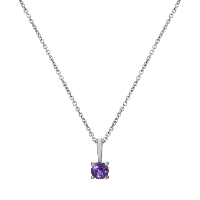 Mini Birthstone Necklace Sterling Silver