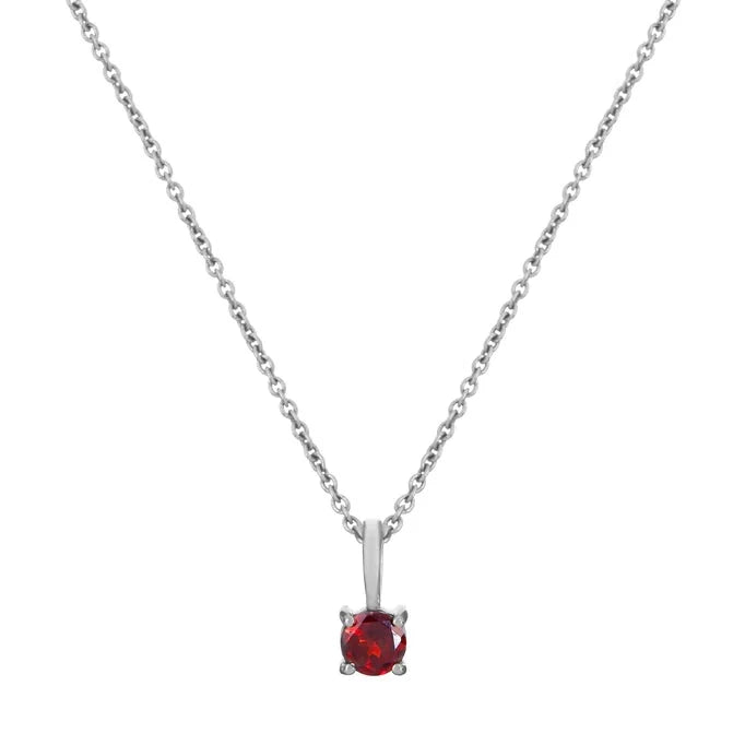 Mini Birthstone Necklace Sterling Silver