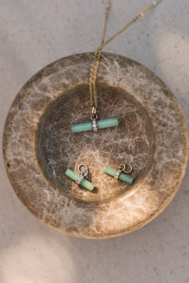 <p><small>NEW IN</small></p>CHRYSOPRASE T-BARS