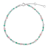 Pastel Semi-Precious Beaded Bracelet Sterling Silver