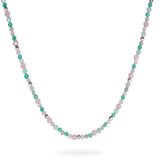 Pastel Semi-Precious Beaded Necklace Sterling Silver