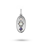 Personalised dome pendant sterling silver white back ground