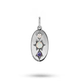 Personalised dome pendant sterling silver white back ground