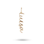 Personalised name pendant 9k gold white background