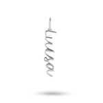 Personalised name pendant sterling silver White background