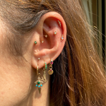 Piercing jewellery solid gold on ear