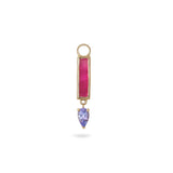Pink Quartz & Tanzanite Earring Charm 9k Gold