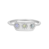 Personalised Starburst Ring 9k White Gold