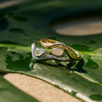 Raindrop Ring 9k Gold and silver ring