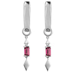 rhodolite hoops sterling silver