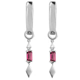rhodolite hoops sterling silver