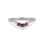 Rhodolite & White Sapphire Wishbone Silver white background