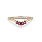 Rhodolite & diamond wishbone Gold white background