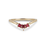 Rhodolite & diamond wishbone Gold white background
