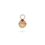 Ruby Turquoise hell Earring charm 9k Gold white background