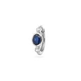 Sapphire Huggie Hoop Earring Sterling Silver