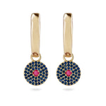 sapphire hoops 9k gold white background